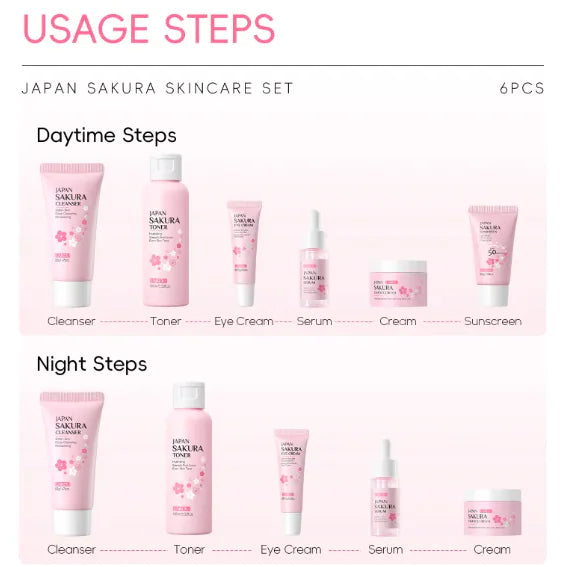 Sakura 6 Piece Skin Care Set