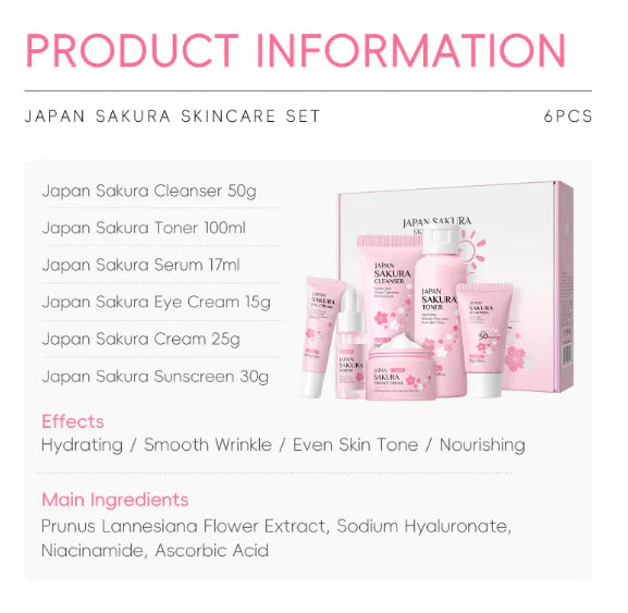 Sakura 6 Piece Skin Care Set